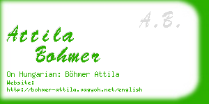 attila bohmer business card