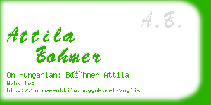 attila bohmer business card